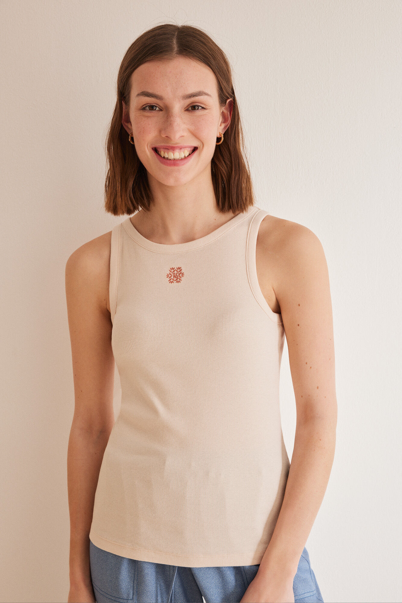 Women'secret Playera tirantes algod&oacute;n rosa