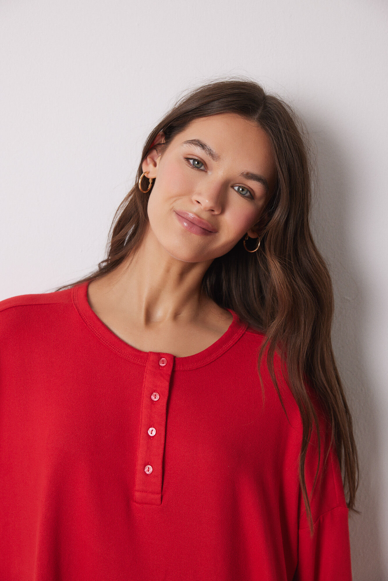 Women'secret Playera manga larga punto c&aacute;lido rojo rojo