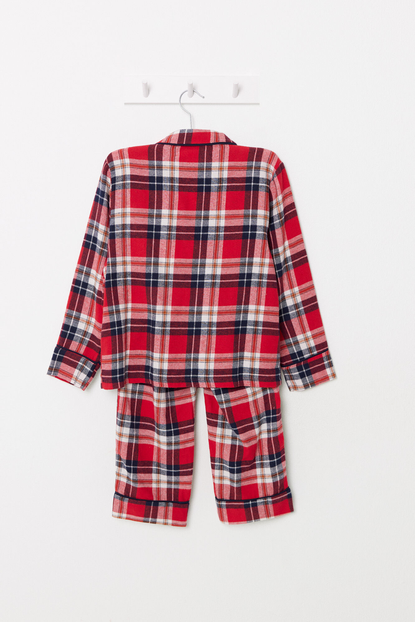 Women'secret Pijama infantil camisera cuadros rojo 100% algod&oacute;n estampado