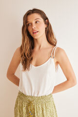 Women'secret Playera blanca tirantes  marfil