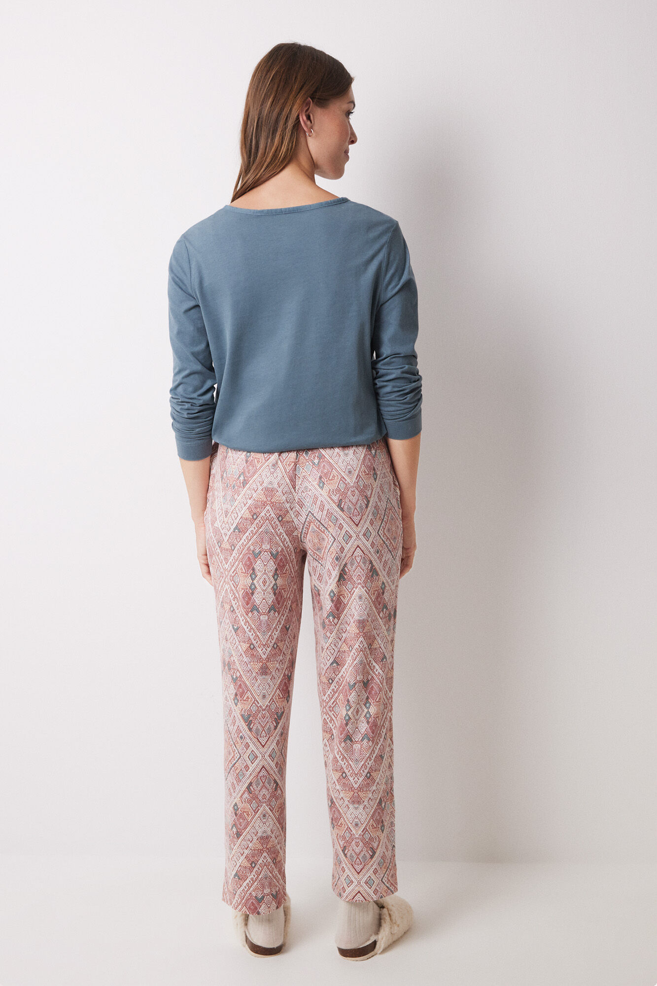 Women'secret Pantal&oacute;n carrot rosa supersoft estampado