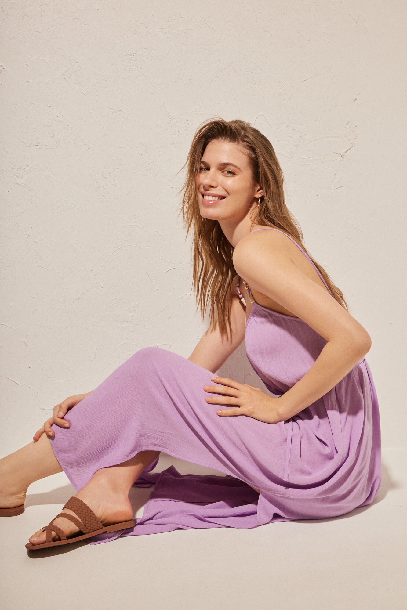 Women'secret Vestido largo lila