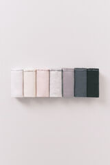 Women'secret Pack de 7 tangas de algod&oacute;n neutro con logo blanco