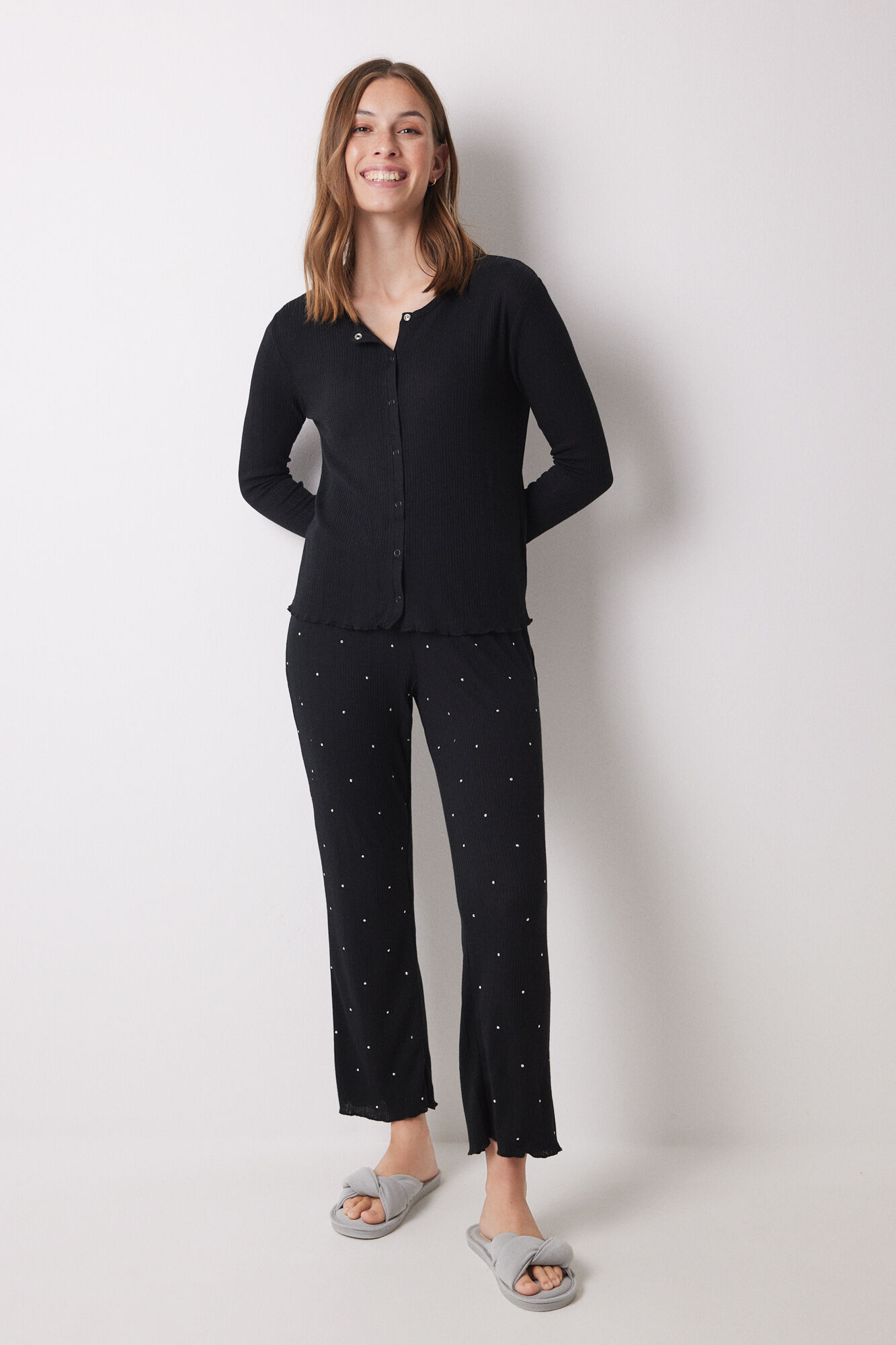 Women'secret Conjunto largo canal&eacute; negro