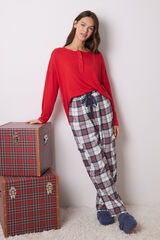 Women'secret Pantal&oacute;n cargo 100% algod&oacute;n cuadros estampado
